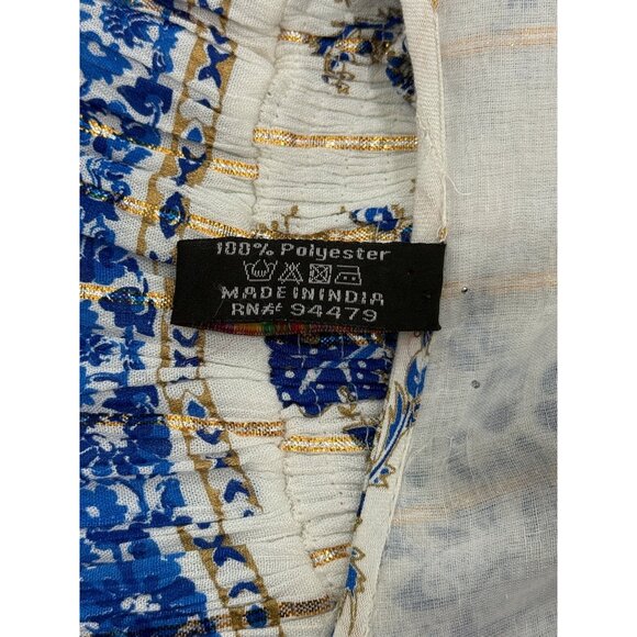 Me 2 Magic Anthropologie Maxi Dress Bohemian Blue Floral Print Tassel Size XL - Picture 7 of 7